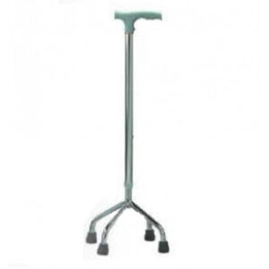 Aidapt Extending Foam Handled Aluminium Walking Stick with durable plastic hand grip, 4-legged