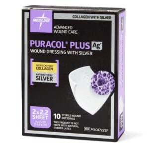 Puracol Plus AG+ Collagen Wound Dressings with Silver 2"x2"
